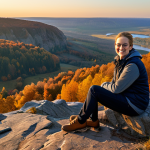 **

"Golden hour at Sunset Point in Veluwezoom National Park, autumn colors, overlooking the landscape, perfect anatomy, correct proportions, natural pose, professional photography, high quality, safe for work, appropriate content, fully clothed, modest, family-friendly."

**