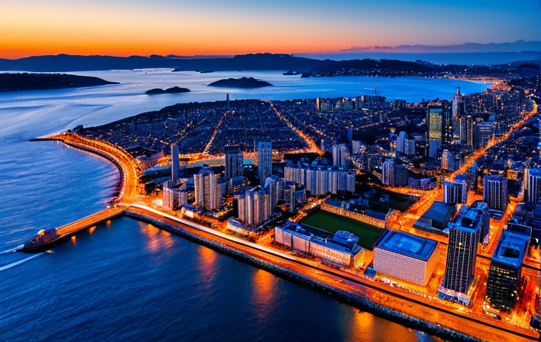 선셋포인트 드론 촬영 - Golden Hour Coastal Glow**

"Drone photo of Sunset Point during golden hour, bathed in warm light, c...